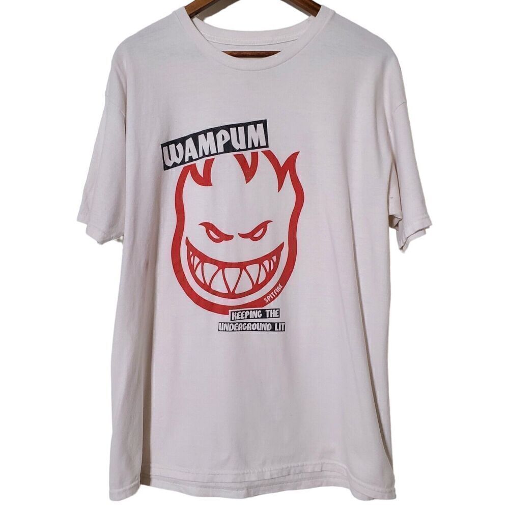 Spitfire Big Head Wampum T-Shirt Size L Keeping The Underground Lit Mens